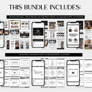 1100+ Fitness & Gym Instagram Templates — Complete Social Media Kit for Coaches & Personal Trainers | Canva Editable with PLR/MRR Rights