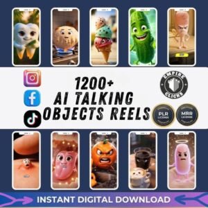 1200+ AI Talking Object Videos — Viral Reels Bundle for TikTok, Instagram & YouTube Shorts | Canva Editable | Full PLR + MRR Resell Rights | Instant Digital Download