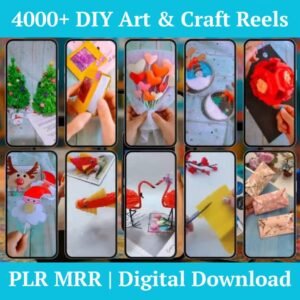 4000+ DIY Art & Craft Reels Bundle — Instagram, TikTok & YouTube Shorts Ready | Full PLR + MRR Resell Rights | Instant Digital Download
