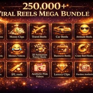 250,000+ Viral Faceless Reels Mega Bundle — Instagram, TikTok, YouTube Shorts & Facebook Ready | Full PLR + MRR Resell Rights | Instant Digital Download
